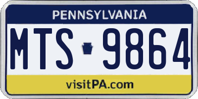 PA license plate MTS9864