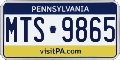 PA license plate MTS9865
