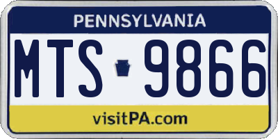 PA license plate MTS9866