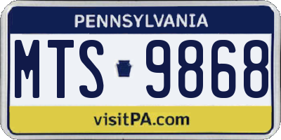 PA license plate MTS9868