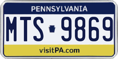 PA license plate MTS9869