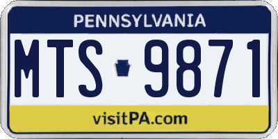 PA license plate MTS9871