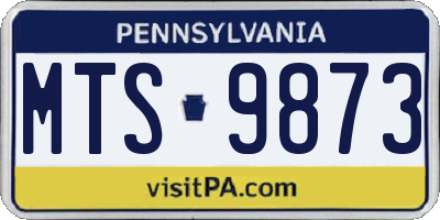 PA license plate MTS9873