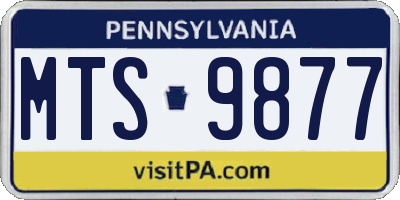 PA license plate MTS9877