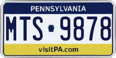 PA license plate MTS9878