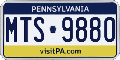 PA license plate MTS9880