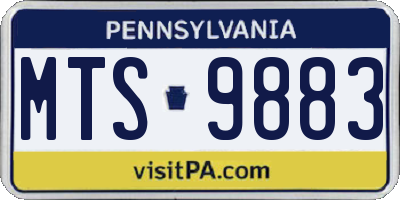 PA license plate MTS9883