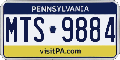 PA license plate MTS9884