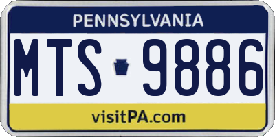 PA license plate MTS9886