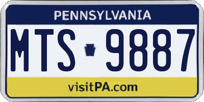 PA license plate MTS9887