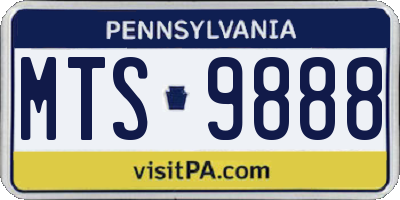 PA license plate MTS9888