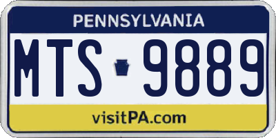 PA license plate MTS9889