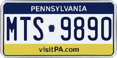 PA license plate MTS9890