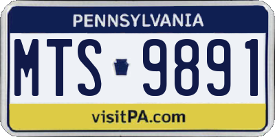 PA license plate MTS9891