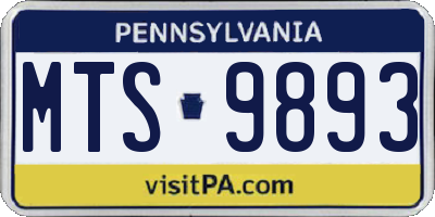 PA license plate MTS9893