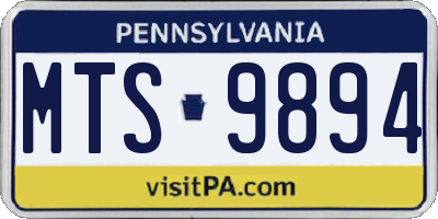 PA license plate MTS9894