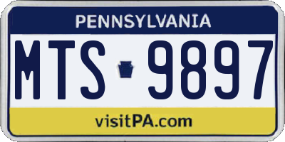 PA license plate MTS9897
