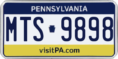 PA license plate MTS9898
