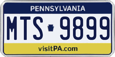 PA license plate MTS9899