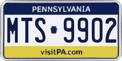 PA license plate MTS9902