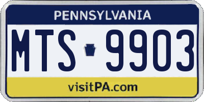 PA license plate MTS9903