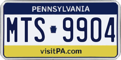 PA license plate MTS9904
