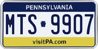 PA license plate MTS9907