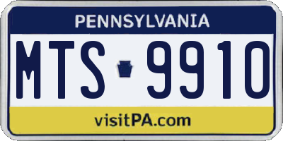 PA license plate MTS9910