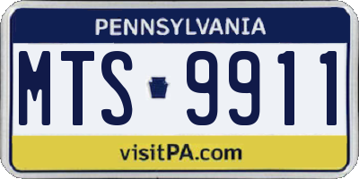 PA license plate MTS9911
