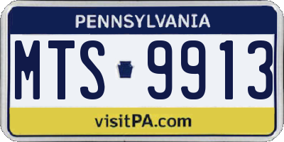 PA license plate MTS9913