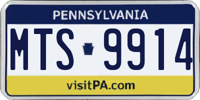 PA license plate MTS9914