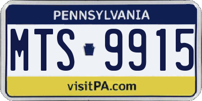 PA license plate MTS9915