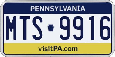 PA license plate MTS9916