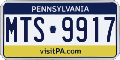 PA license plate MTS9917
