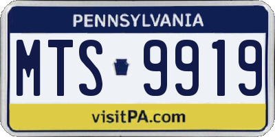 PA license plate MTS9919