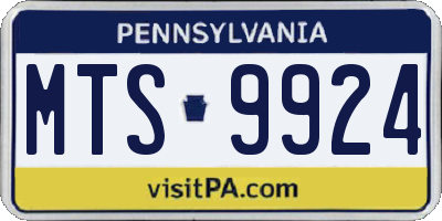 PA license plate MTS9924
