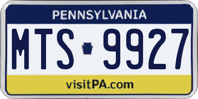 PA license plate MTS9927