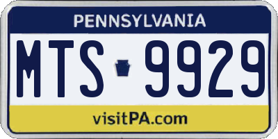 PA license plate MTS9929