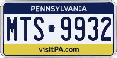 PA license plate MTS9932