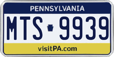 PA license plate MTS9939