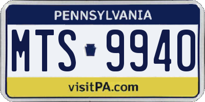 PA license plate MTS9940