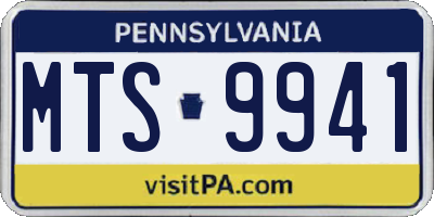 PA license plate MTS9941