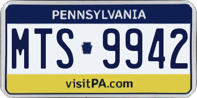 PA license plate MTS9942