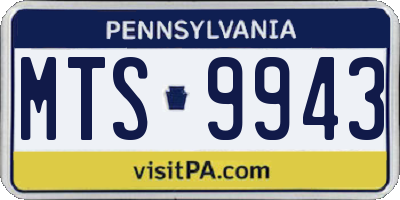 PA license plate MTS9943