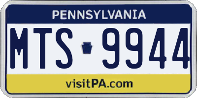 PA license plate MTS9944