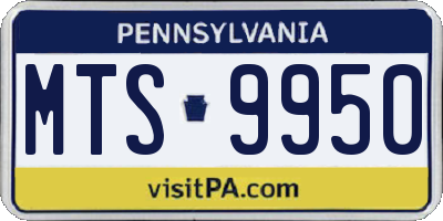PA license plate MTS9950