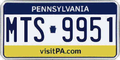 PA license plate MTS9951