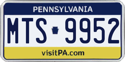 PA license plate MTS9952