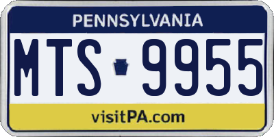 PA license plate MTS9955