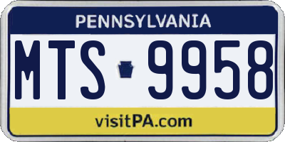 PA license plate MTS9958